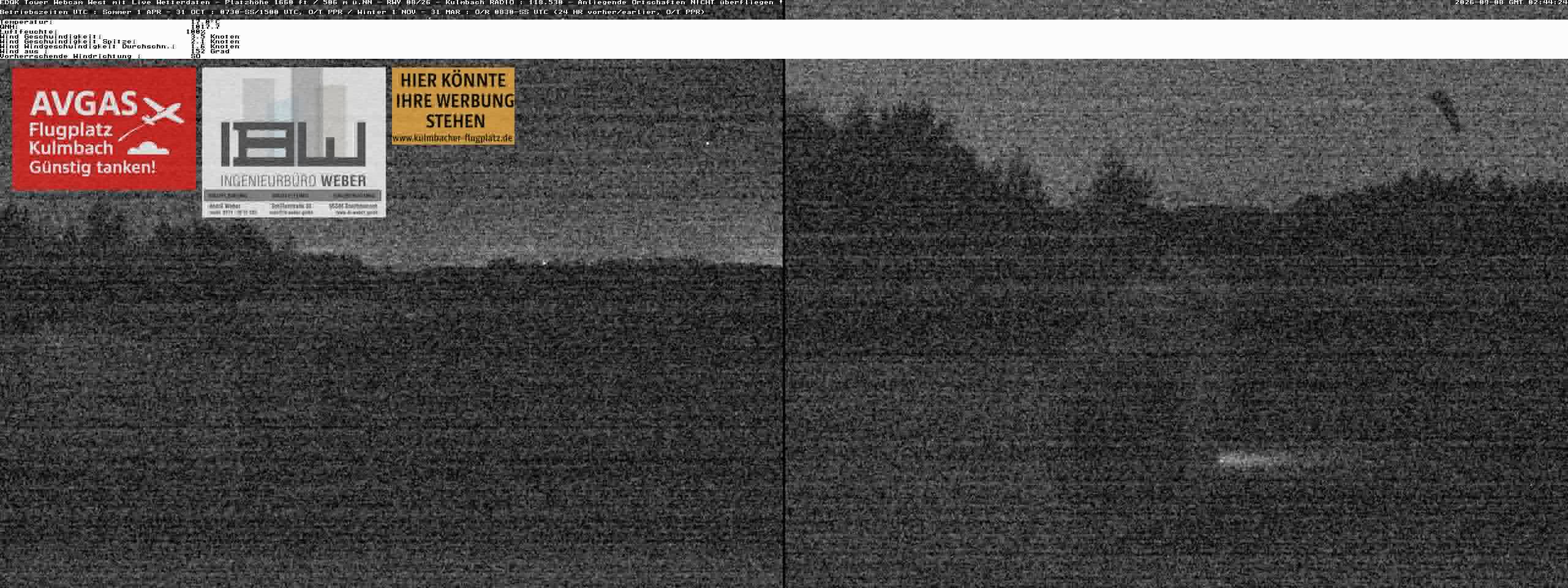 Aktuelles Livebild der Webcam EDQK-West